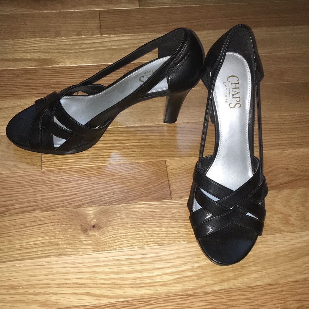 Black Strappy Heels (4”)
